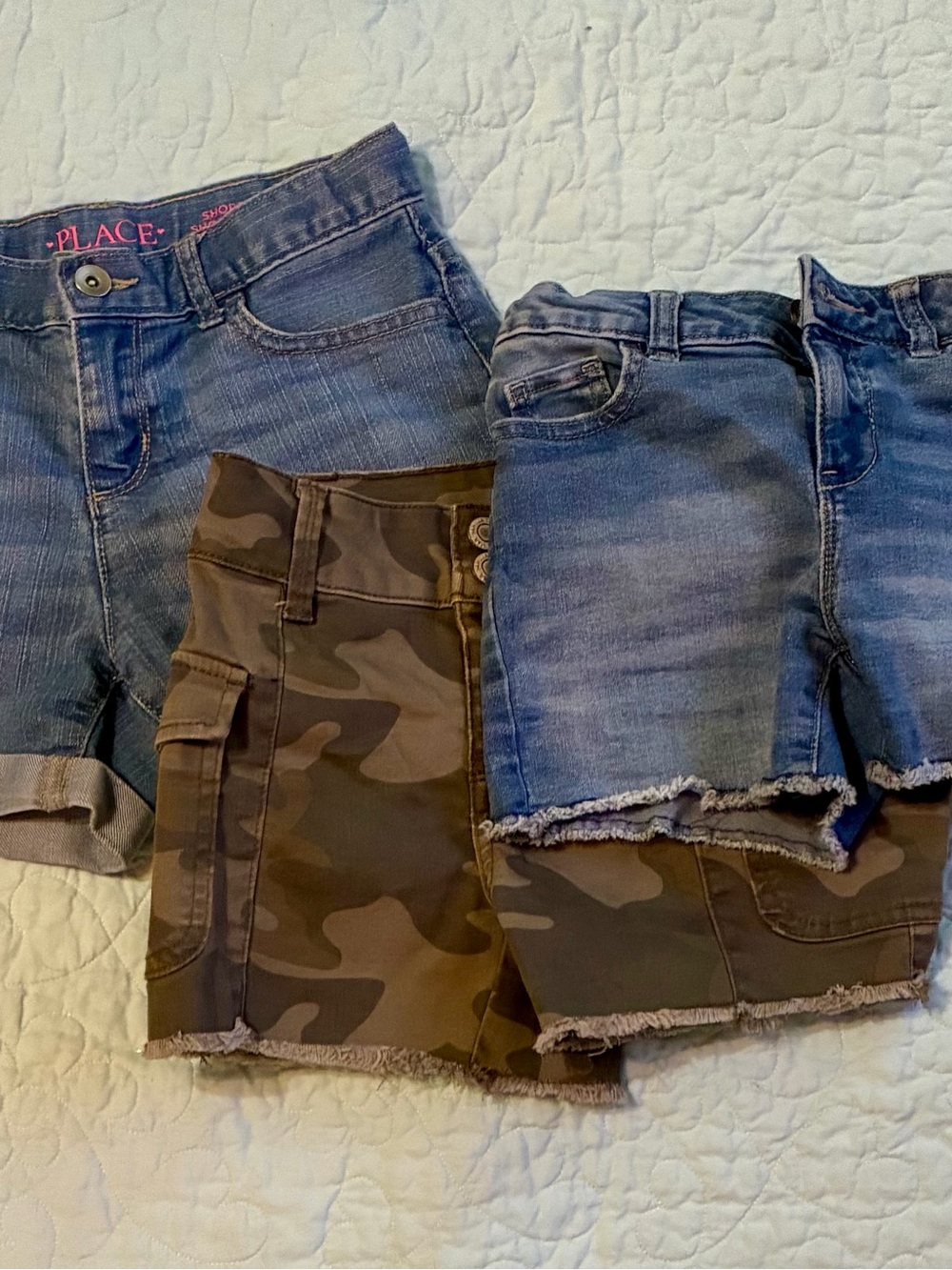 Bundle of Girls Denim and Camo Shorts -